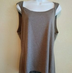 J Jill Taupe Greige Silk Blend Sleeves Top Large
